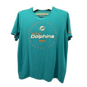 Nike Miami Dolphins Shirt Mens XL Teal Property Of Football NFL Dri Fit Tee